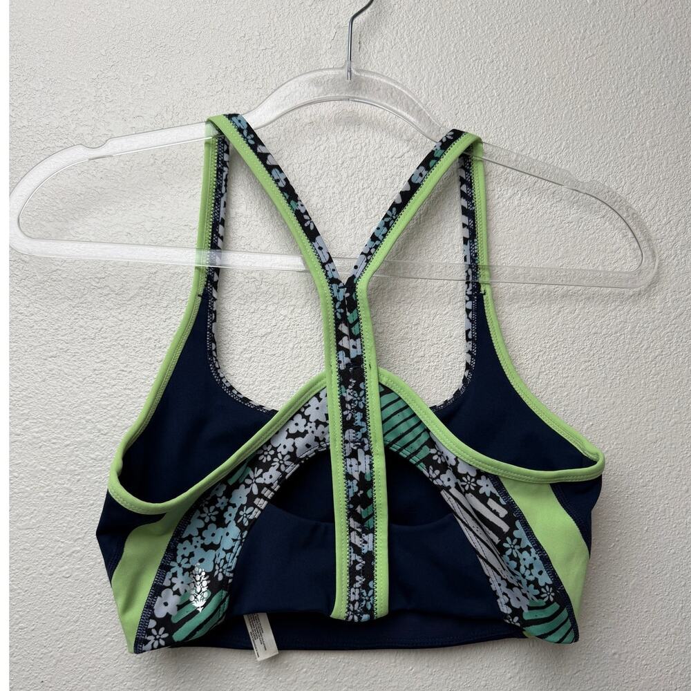 Free People Movement Navy Floral Racerback Sports Bra Women S - Picture 5 of 12